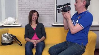 Brunette teen gets fucked at casting session