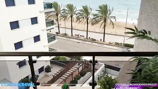 Sex on the balcony with a stunning view of the sea