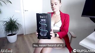 An employee checked the new product of the Cupsland Twirl Stroker in an unusual way