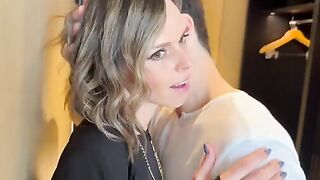 The wife was fucked by two cocks and got cum on her face