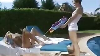 The gentle touch of two lesbian lovers in a sensual scene