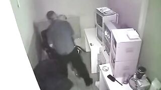 The hidden camera caught the sex at the workplace