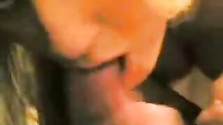 A guy got a blowjob from his girlfriend at home