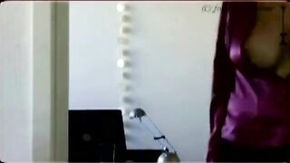 A peeping tom shoots his cock at big tits that he saw