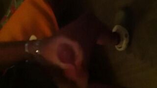 The guy masturbates in front of the mirror, and it looks great