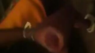 The guy masturbates in front of the mirror, and it looks great