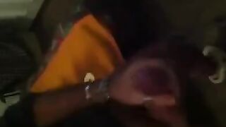 The guy masturbates in front of the mirror, and it looks great