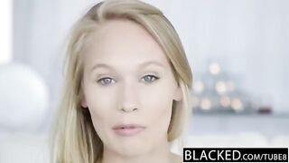 Skinny blondie baby fucked by a black BBC
