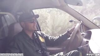 The old grandma fucks with a soldier in the pickup