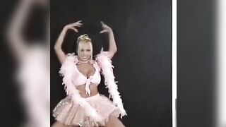 The erotic dance of a Russian blonde with big tits is captivating