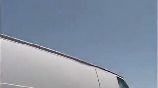 The girl was fucked in the car after the bar