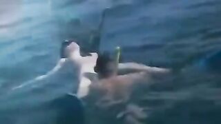 A group of sexy aqualangists have a hot sex party at the bottom of the sea