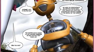 Comic book with robots getting it on, straight from a naughty library