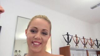 The whore received a new dress for deep blowjob