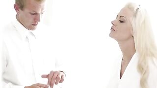 The newlyweds could not restrain their passion and fucked right on wedding day