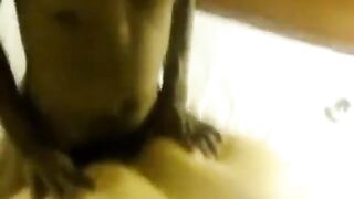 A fat woman lay on two guys and got fucked in a threesome