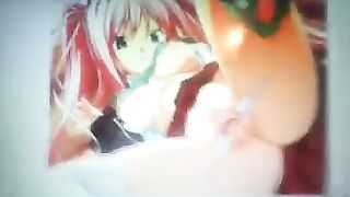 As usual, the guy masturbates on the anime chick’s pussy