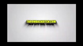A fat black woman shows her ass to the camera and plays with it