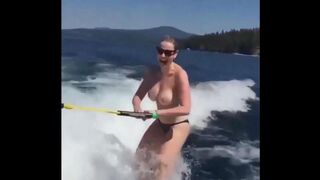 Adrianne posed topless down by the water, inspiring many with her daring looks