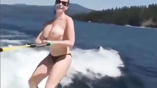 Adrianne posed topless down by the water, inspiring many with her daring looks