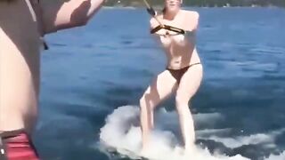 Adrianne posed topless down by the water, inspiring many with her daring looks