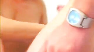Russian blonde with big boobs does her first blowjob video