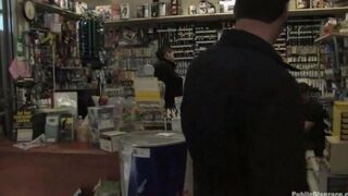 A girl was fucked hard in the shop, it was a wild scene
