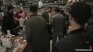 A girl was fucked hard in the shop, it was a wild scene