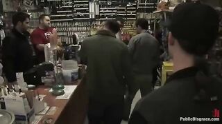 A girl was fucked hard in the shop, it was a wild scene