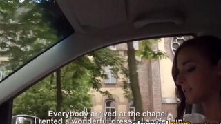 The newly married bride got fucked by a taxi driver in his car