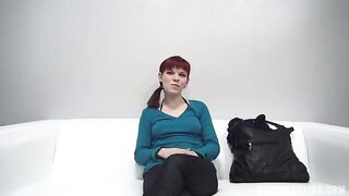 Redhead 18-year-old agreed to show her nipples and do a blowjob at the casting