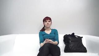 Redhead 18-year-old agreed to show her nipples and do a blowjob at the casting