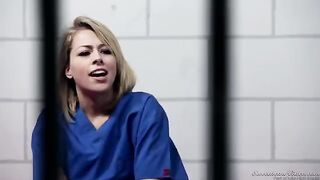 Two girls are having fun without any restrictions in the prison cell