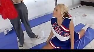 A gymnast girl easily sits on the twine and has sex