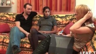 The girl quickly figured out that they wanted to fuck her