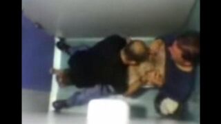 The camera in the toilet captured two guys engaging in oral play