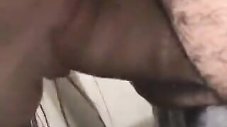 A small cock gets smashed by a huge one and covered with cum