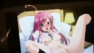Hentai fucked hard and came on his hand