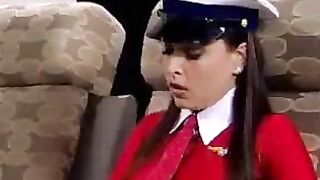 Three lesbians in centuries wear pantyhose while fucking