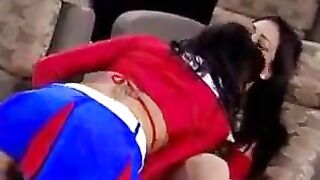 Three lesbians in centuries wear pantyhose while fucking