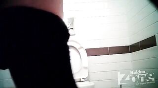 A girl pees in the mall, but there's a camera in the toilet - don't peek!
