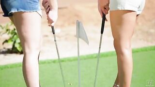 The beauty ended up lesbian in the middle of golf