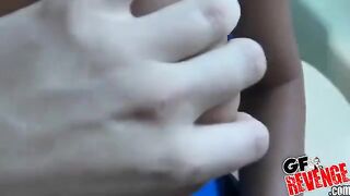 Girl sucks cock and gives a blowjob at home