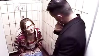 A little sex in the toilet booth of the night club