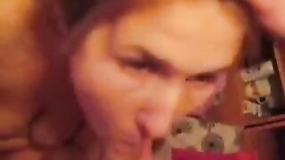 The man finished in the mouth of a passionate woman