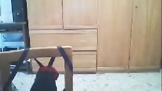 A girl is fucking in front of her husband's webcam