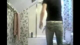 A camera in the toilet caught something private in the act