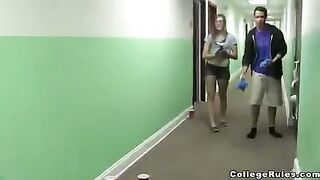 A group of young people are locked in a room and get down to business