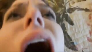 A man was having his jet off and a woman made a blowjob