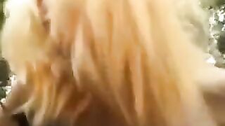 Bare blowjob with a skinny blonde teen in the dogpark - Part 1